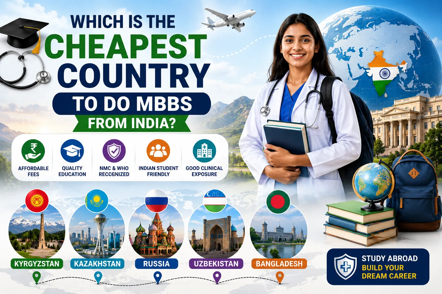 Which Is the Cheapest Country to Do MBBS From India?